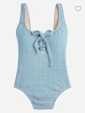 J.Crew Lace-up one-piece in faded stripe NWT!